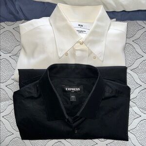 Men’s White & Black Button-Up Dress Shirts
